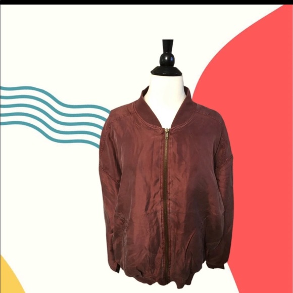 80s 90s 100% Silk bomber jacket vintage - Picture 8 of 9